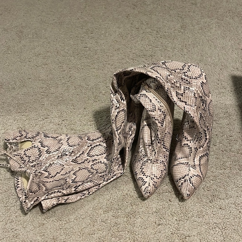 Snake Skin, Skin Tight Thigh High Boots